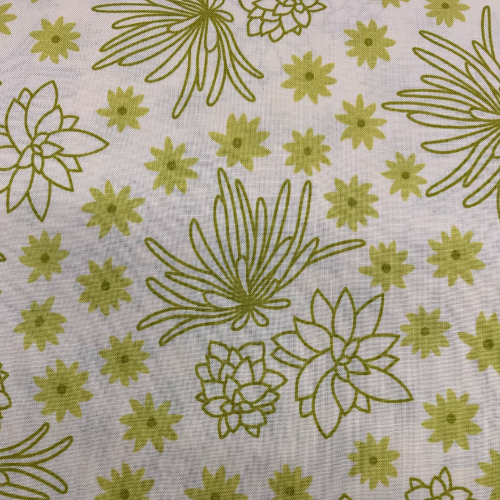 Tissu coton vert lime sur fond blanc