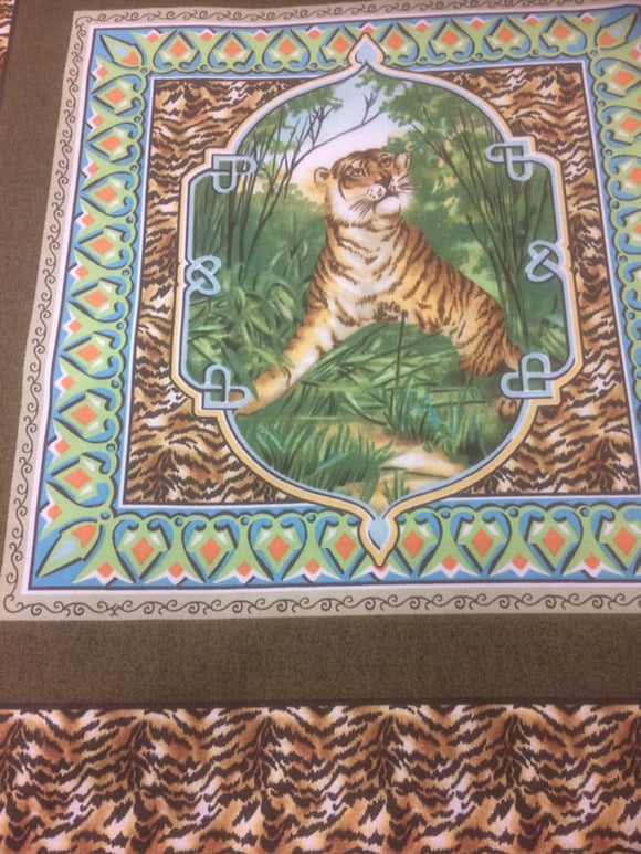 Panneau 100% coton motif de tigre
