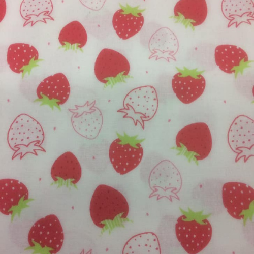 Tissus 100% Coton, motifs Fraises