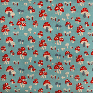 Tissus 100% Coton, motifs champignons