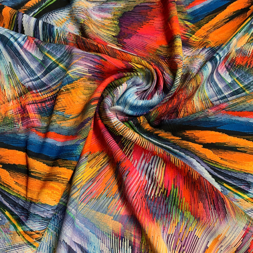Tissu crêpe motif abstrait