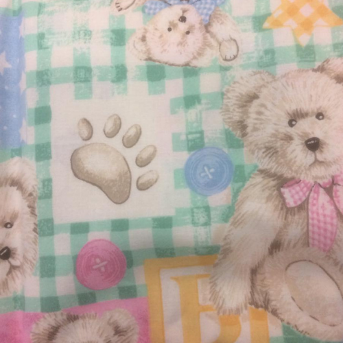 Tissus 100% Coton ourson patte d'ours 